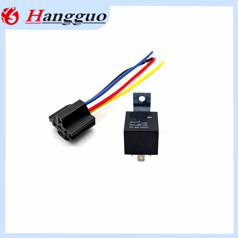 Relé automotriz 40A, 12V, 24V, 4 pines, 5 pines, con enchufe de relé JD 1912, 1914, 2912, 2914, modificación y mantenimiento Universal