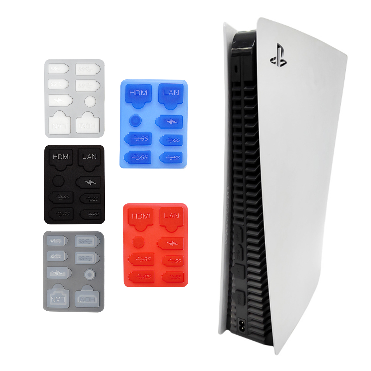 Tappo antipolvere Previene la copertura protettiva Custodia in silicone Porte USB antipolvere Kit antipolvere per accessori console Playstation 5 PS5 Slim
