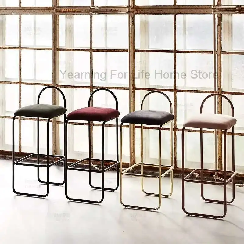 Nordic Retro Bar Stools Waiting Barber Dining Room Gamer Bar Chairs Kitchen Reception Cadeiras De Jantar Designer Furniture Fg16