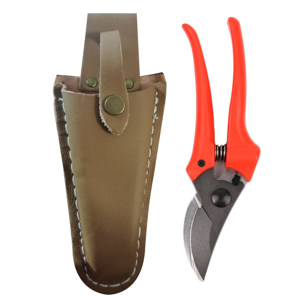 สวนกรรไกรกระเป๋ากรรไกรตัดแต่งกิ่งหนังแบบพกพา Holster Cowhide Pruner กระเป๋าเครื่องมือสําหรับคีมกรรไกรตัดแต่งกิ่ง