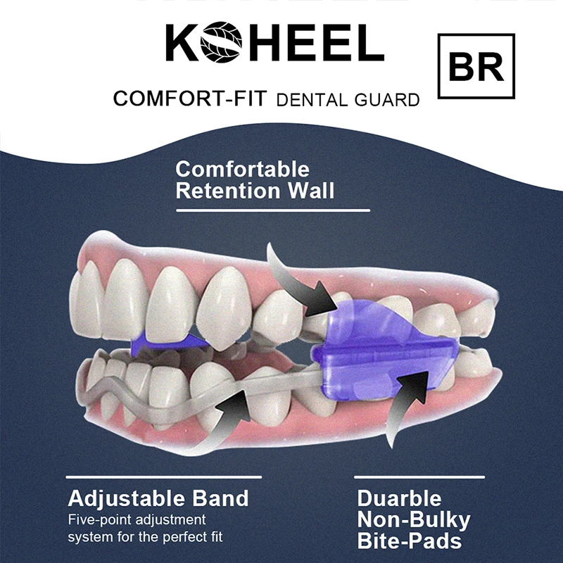 Protector bucal para rechinar los dientes, 2 piezas, protector dental ajustable, bruxismo molar, ayuda para dormir