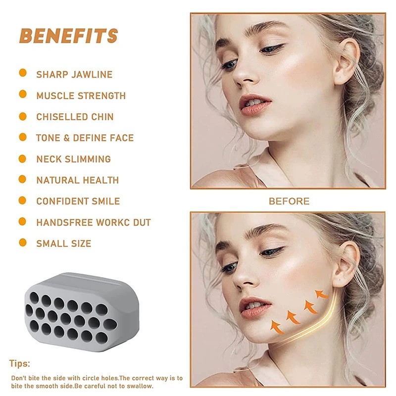Silicone Jaw Exerciser Toner per il viso e Jawline Fitness Ball Neck tonificante Equipment strumento per la bellezza del viso esercitatore per doppio mento