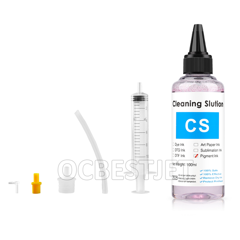 Epson hp,canon,ブラザー,インクジェットプリンター用の液体洗浄キット,染料,昇華インク,ライトピンク,100ml