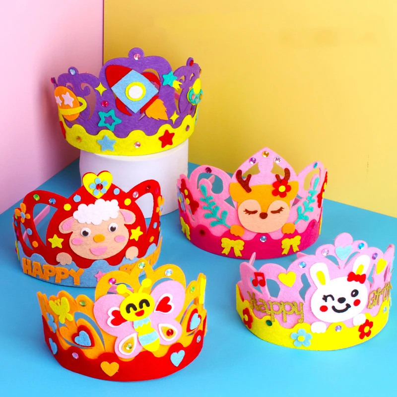 4 Cái/lốc Sáng Tạo DIY Handmade Thái Thủ Công Nón Đồ Chơi Mẫu Giáo EVA Giấy Xốp Kim Sa Lấp Lánh Nghệ Thuật Đồ Chơi Cho Trẻ Em Cho Tiệc