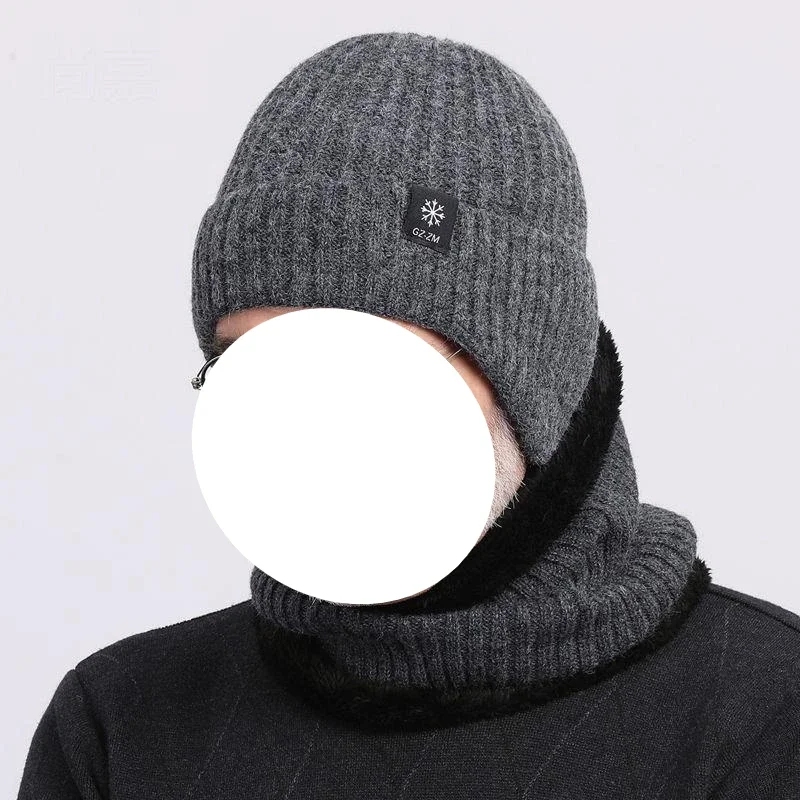 Gebreide muts Winter Warm nekbeschermingsset Sjaal Fietsen Gehoorbescherming Heren en dames Verdikte sjaals Rap Pa Na Neg Negnica 3 PiPo Diego Diego