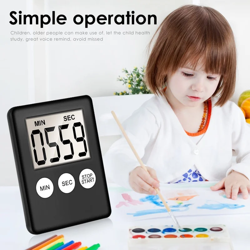 Jjyy Super Mini Lcd Digitaal Display Keuken Timer Vierkante Keuken Countdown Alarm Klok Slaap Stopwatch Klok Timer
