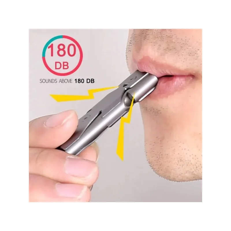 Porte-clés sifflet à Double tuyau à décibel élevé, outil d'urgence de survie, pendentif multifonction Portable pour Camping en plein air, 1 pièce