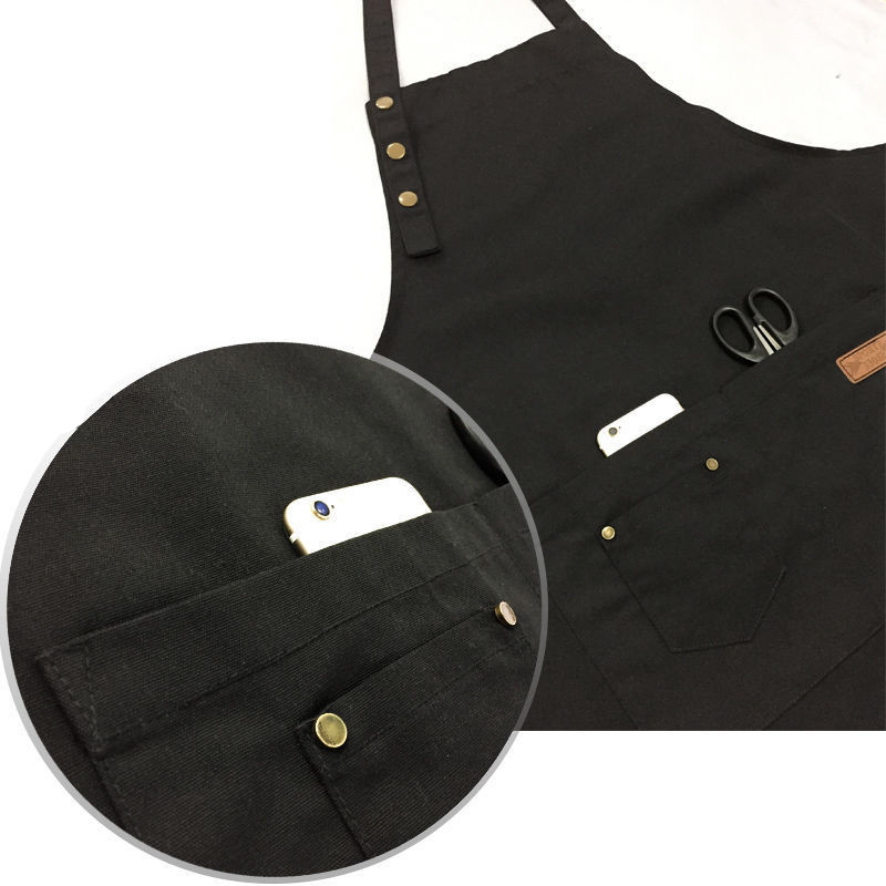 Fashion Canvas Kitchen Aprons For Woman Men Chef Work Apron For Grill Restaurant Bar Shop Cafes Beauty Nails Studios Uniform