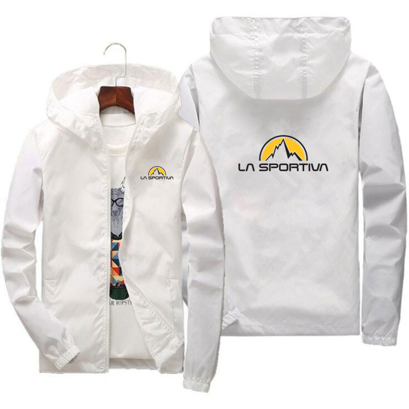 Chaqueta deportiva de primavera para hombre, chaqueta deportiva estampada de alta calidad para exteriores, chaqueta deportiva informal de marca a la moda con capucha a prueba de viento
