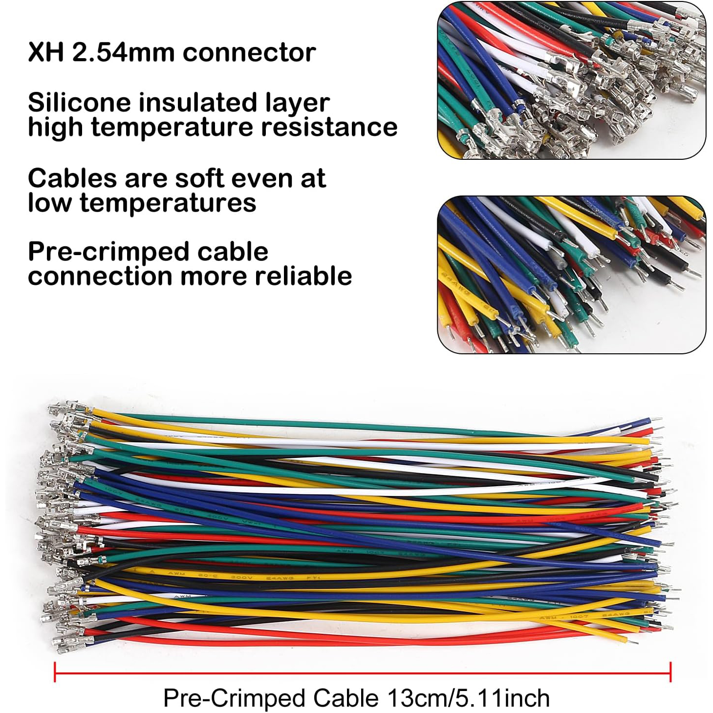 Kit de enchufe de conector JST-XH de 2,54mm con Cable macho y hembra prensado de 2,54mm, conector JST de carcasa de 2/3/4/5/6/7 pines