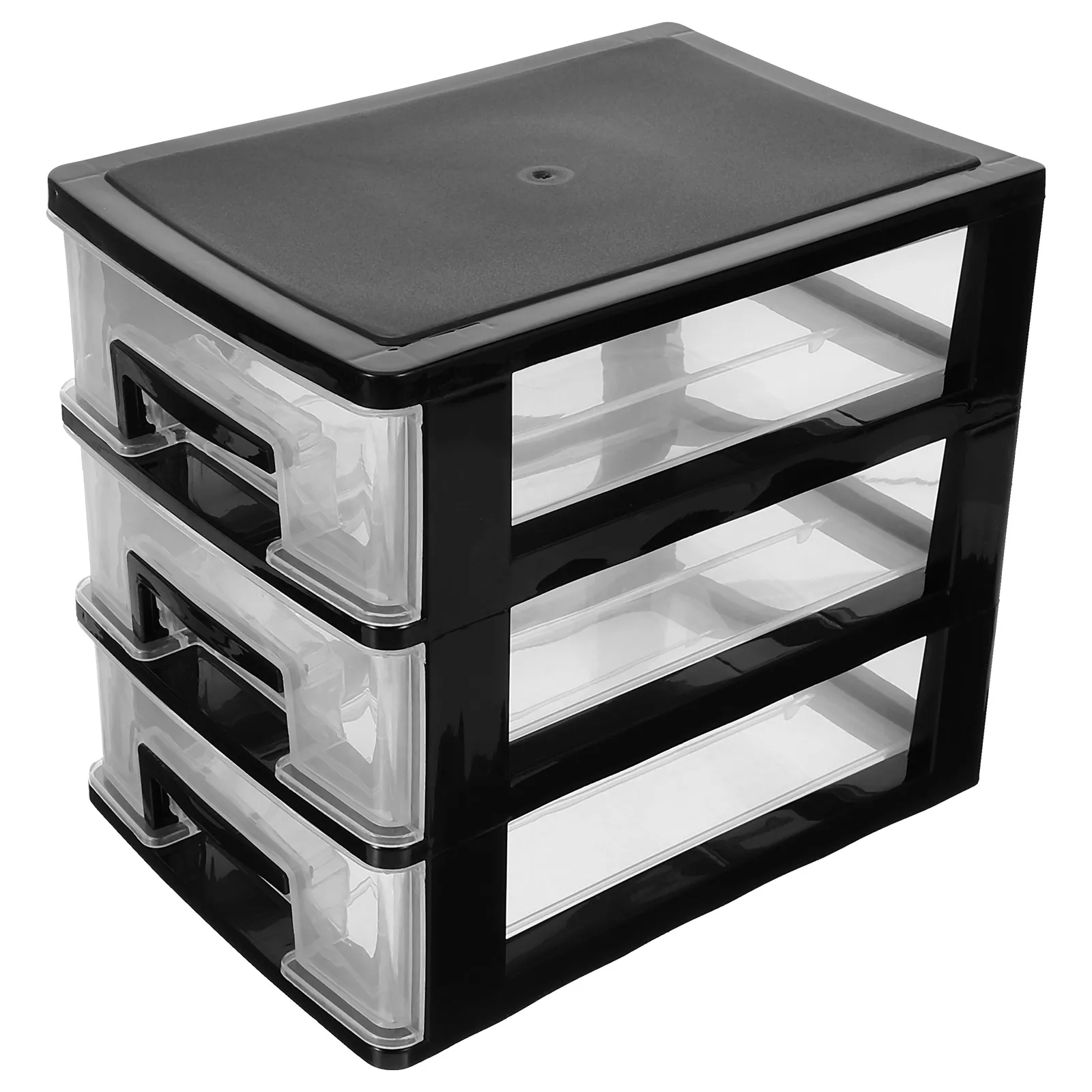 1pc  5/4/3/ Layer Clear Plastic Storage Cabinet Drawer Type Closet Desktop Storage Case Tiered Sundries Organizer Storage Box