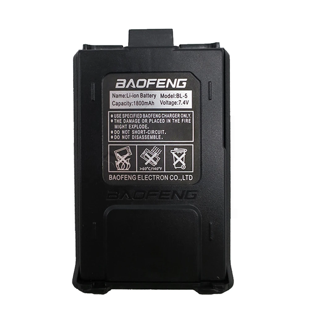 Оригинальный Baofeng UV-5R 1800 мАч 7,4 В литий-ионный аккумулятор UV5R аксессуары для двусторонней радиосвязи UV 5R аккумулятор для рации аксессуары для радио