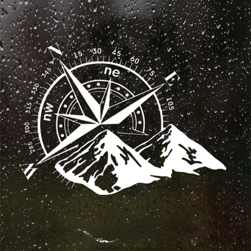 JP 外装装飾ダイカットビニールデカールさまざまなサイズのコンパスウィンドローズ防水車の装飾カバースクラッチステッカー