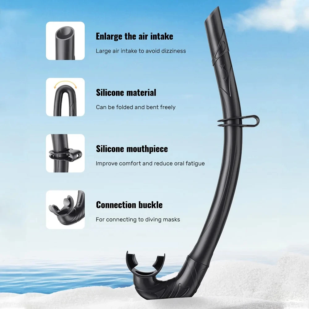 Máscara de buceo sin marco, juego de snorkel húmedo, volumen interno bajo, silicona suave pura, gafas de buceo para Entrenamiento de natación ajustables