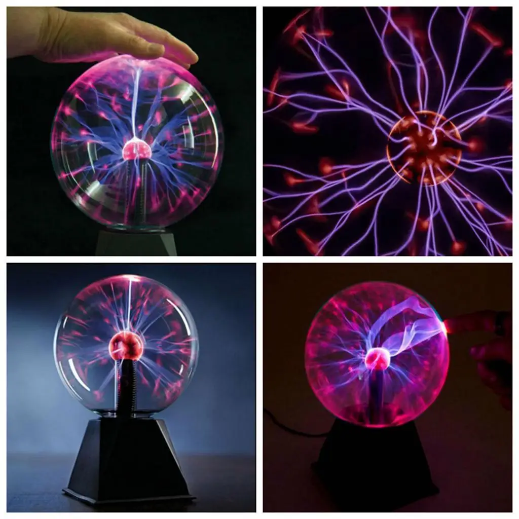 Nebula Plasma Ball Funny Science Globe Table Sphere Glowing Lamp Glitter Lighting USB Powered for Bedroom Party Decoration Prop