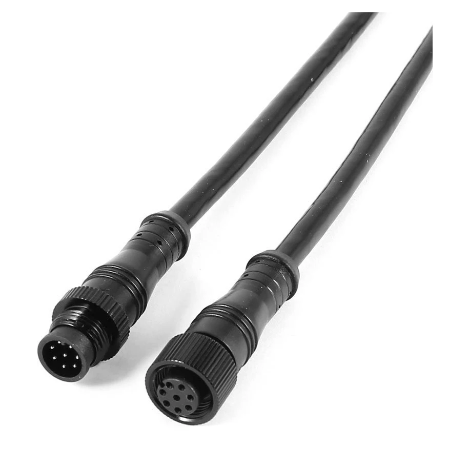ABFA Cable conector impermeable con enchufe M/F de 8 pines negro