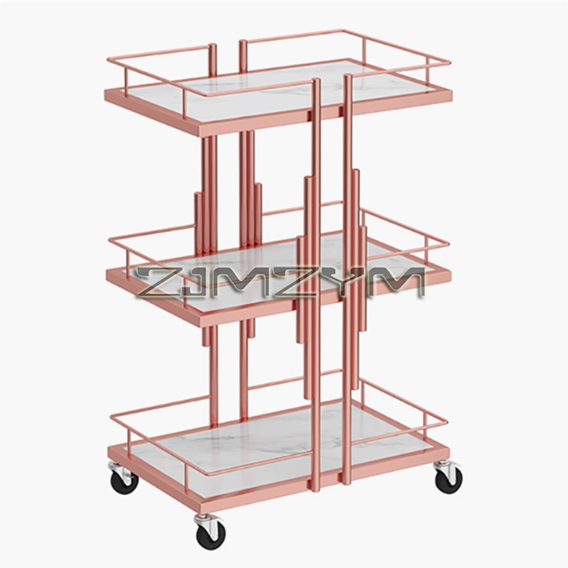 Professional Salon รถเข็น Salon เฟอร์นิเจอร์เล็บเครื่องมือมือถือรถเข็น Modern Commercial Multi-Layer Storage Beauty Cart
