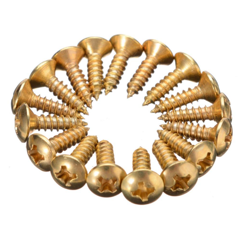 50 pièces/ensemble or noir argent guitare électrique basse Pickguard plaque de couverture vis pour guitare basse métal vis fixe en gros