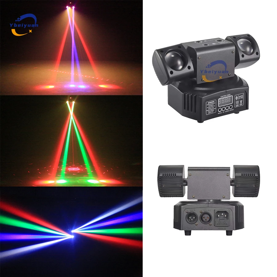 Ybeiyuan ใหม่ LED หมุนลําแสงเลเซอร์ Strobe 3-in-1 Disco Light DMX512 DJ Bar Club Party งานแต่งงานคริสต์มาสผล Stage Light