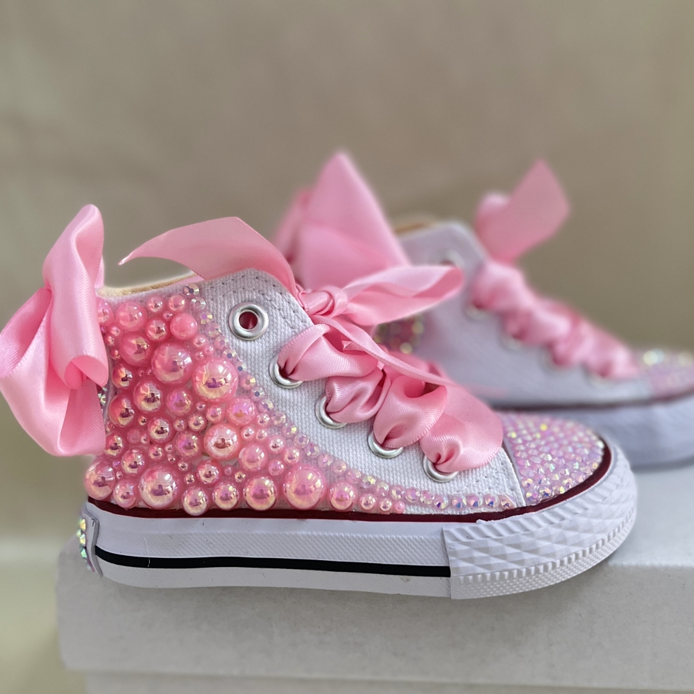 Mesh Blumen Kinder Segeltuchschuhe handgemachte Perlen Einhorn Bling Schuhe Baby Schmetterling Thema Party Kleinkind Turnschuhe