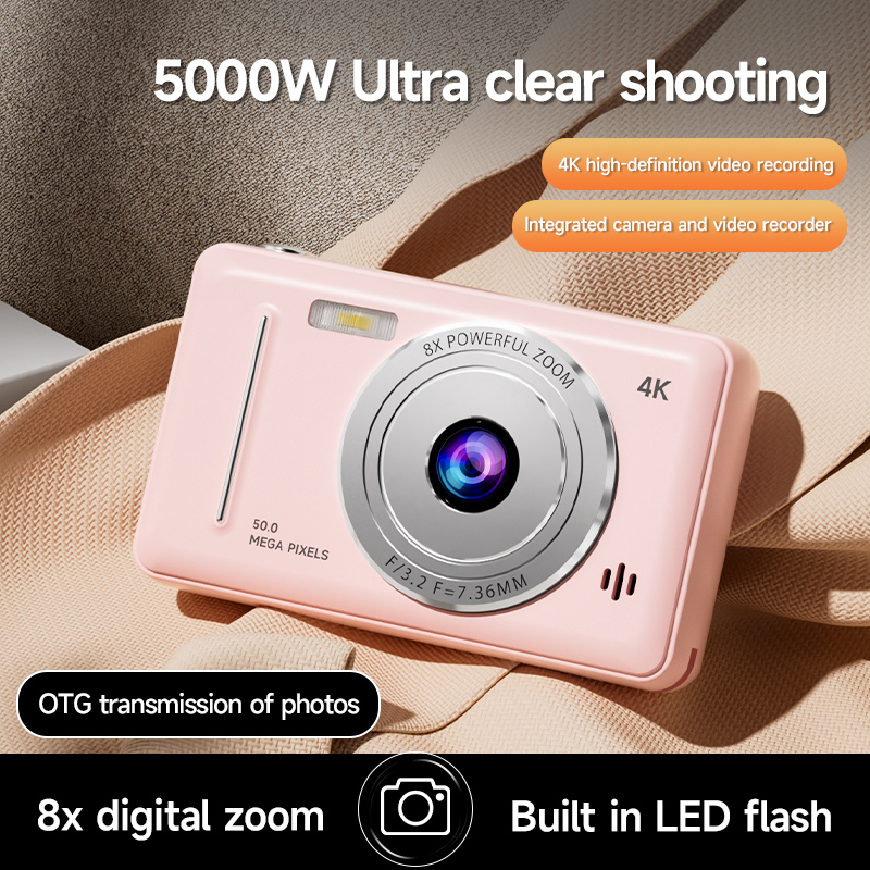 4K Digital Retro Camera With 50 Million Ultra HD Pixels Auto Focus CCD Portable Card Camera Dual Flash Anti Shake Entry-level