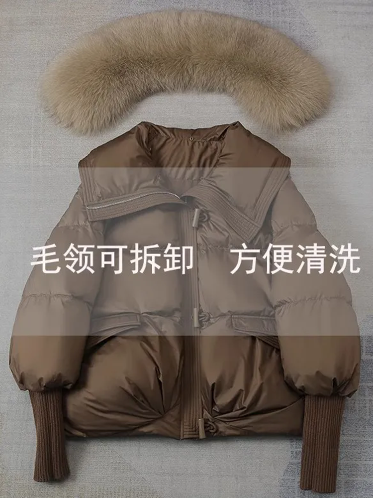 Mulheres casuais jaquetas de pele do falso pescoço topos inverno quente para baixo algodão com zíper casacos coreano solto engrossar manga longa abrigos blusas novo