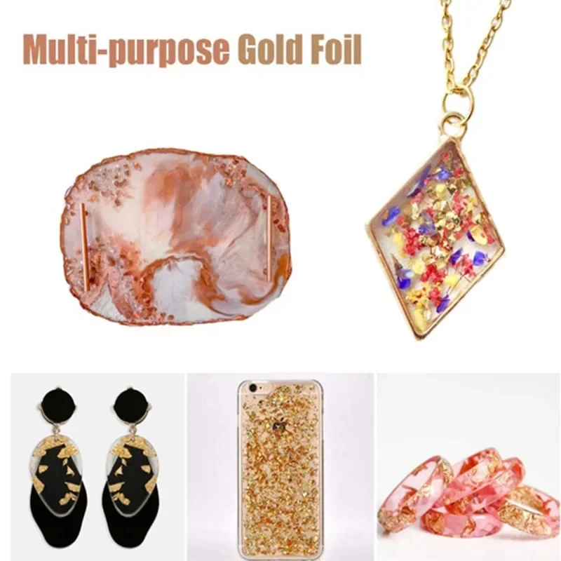 3g Gouden Zilverachtige Folie Decoratief Papier Hars Mal Vullen Hars Sieraden Maken Metallic Folie Vlokken Voor Nail Art Schilderen Craft