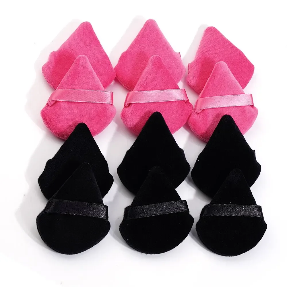 Commercio all'ingrosso 10/12 pezzi triangolo soffio di polvere bagnato uso secco per polvere sfusa liquido cosmetico morbido peluche soffio di polvere fondotinta trucco