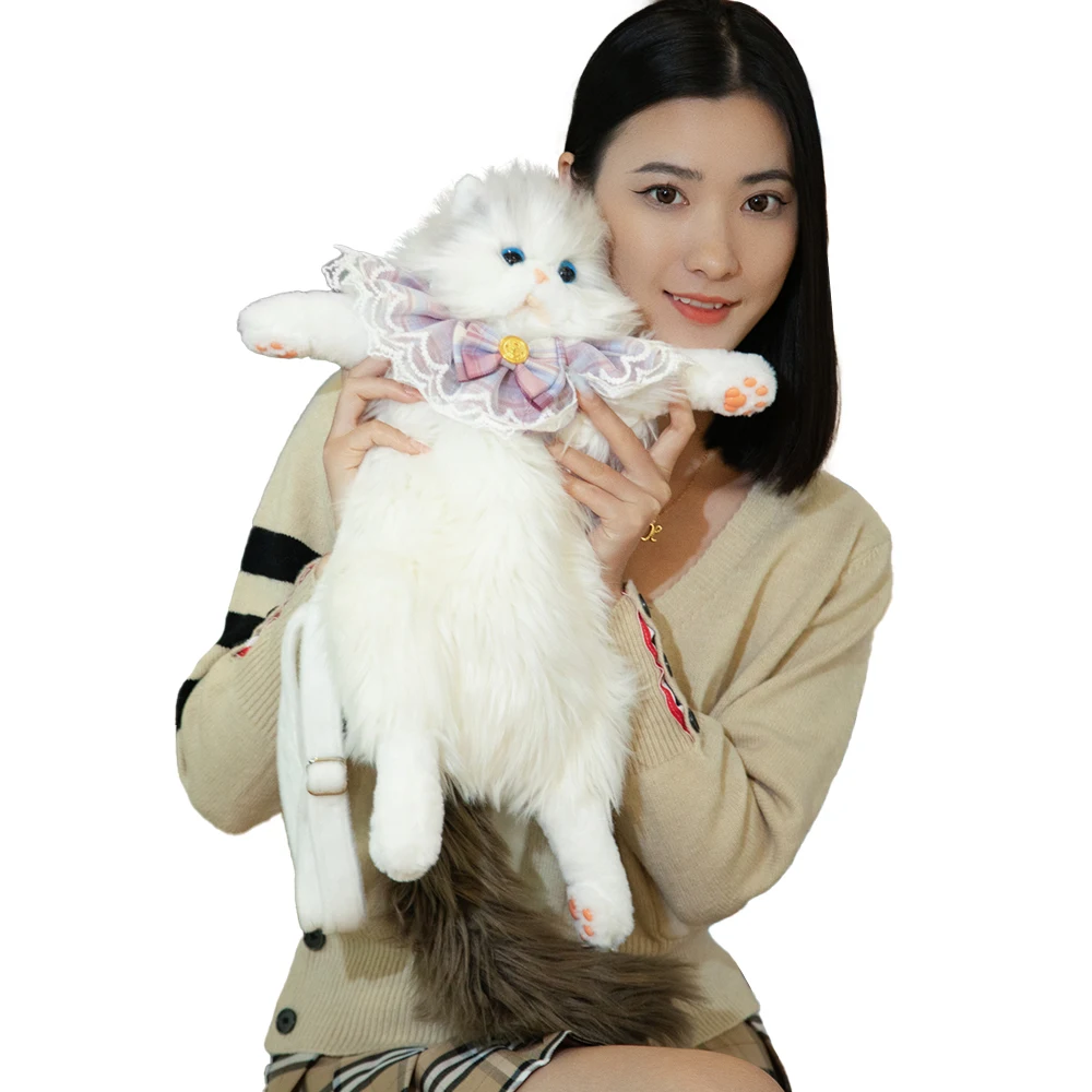 Bolsa de muñeca de gato Ragdoll Kawaii, mochila suave, regalos para niñas, juguetes, niños, novia, almohadas navideñas de felpa, gato relleno
