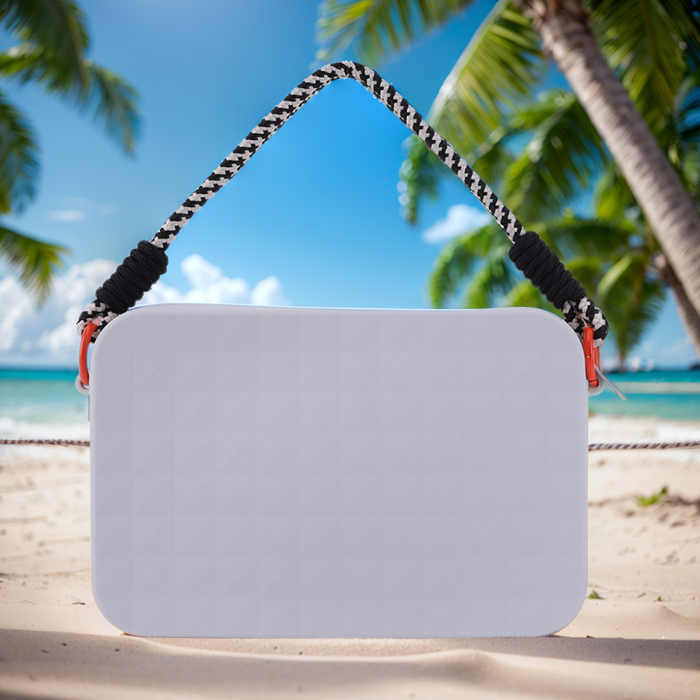 Silicone Storage Pouch Beach Bag Connector with Lanyard Cosmetics Storage Bag Large Capacity for Bogg Bag