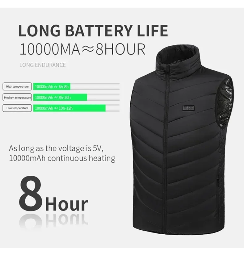 27-Zonen-Heizweste, Jacke für Herren, Winter, USB, intelligente elektrische ärmellose Jacke, selbsterhitzende Kleidung, Damen, Schnee, warm, gepolsterter Mantel