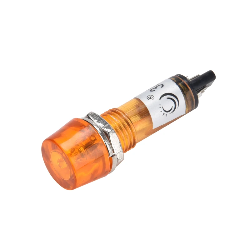 10MM circular indicator lamp AC DC6V 12V 24V 110V 220V 380V small power supply plastic signal lamp red green yellow neon bulb