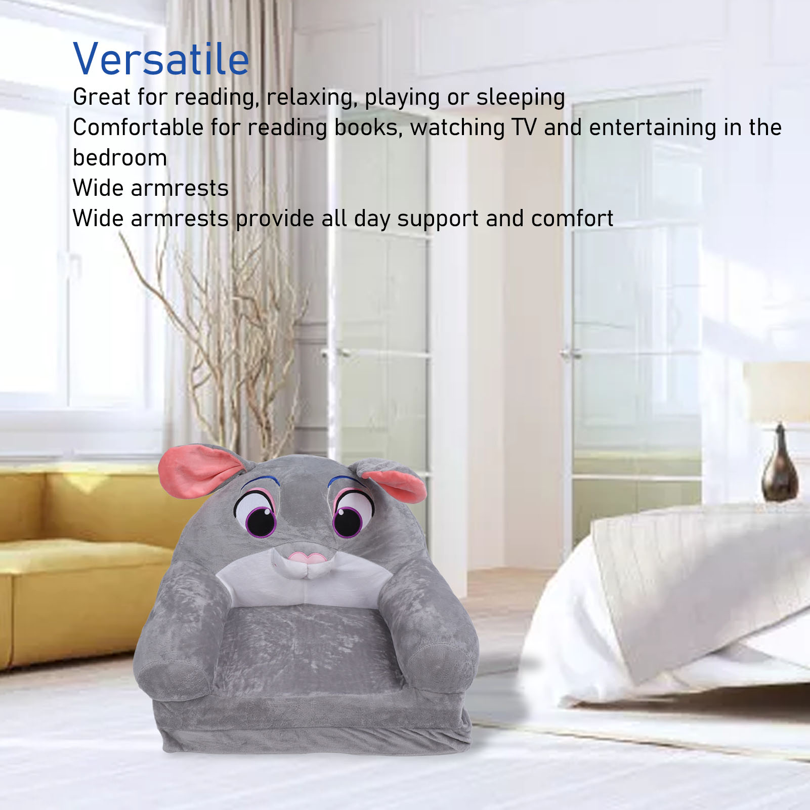 Canapé pliant pour enfants, dessin animé, éponge détachable, Convertible, large main courante, ventilé pour chambre d'enfant