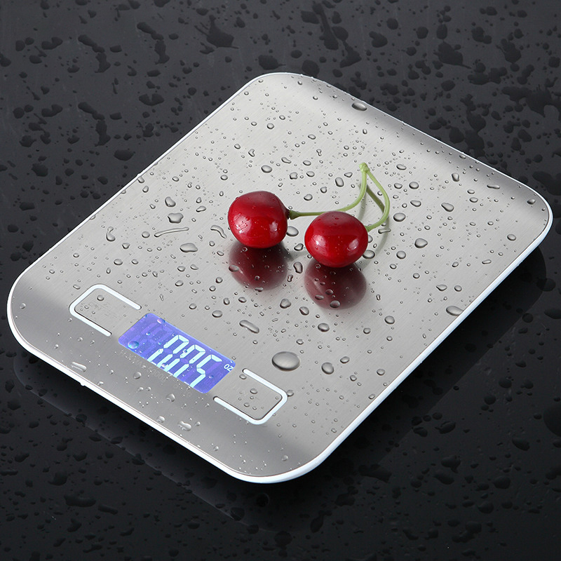 Báscula Digital de cocina de 5kg/10kg, báscula electrónica de acero inoxidable con pantalla LCD, joyería para el hogar, aperitivos y alimentos, herramientas para hornear