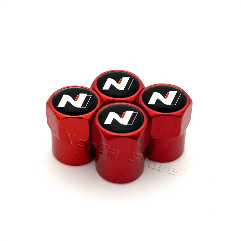 Tapas de válvula de aire para vástago de neumático de rueda de línea N de coche, cubiertas para Hyundai i10 i20 i30 NLine Sonata Tucson Azera Elantra Veloster Kona Santa