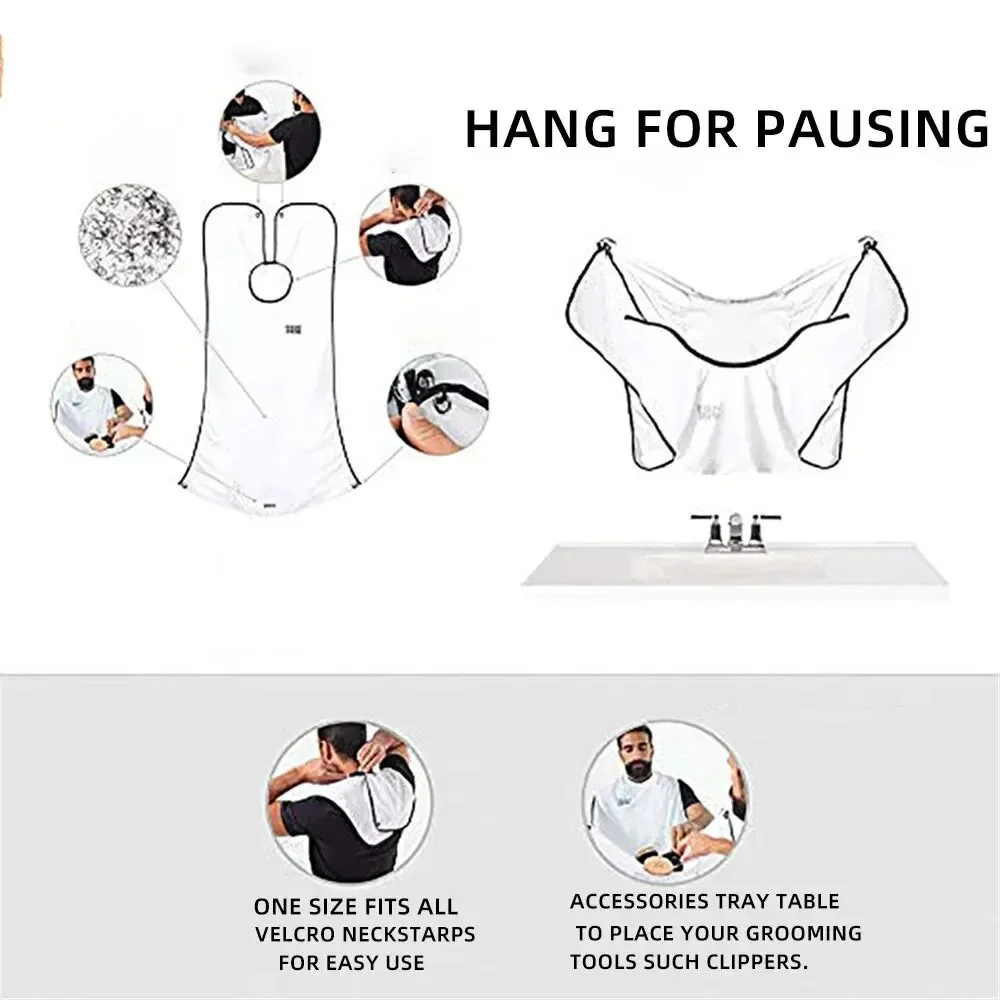 Avental de barbear masculino, capa coletora de barba, cuidados com o rosto, cabelo raspado, babadores adultos, limpeza de cabeleireiro para homens, avental limpo, presente