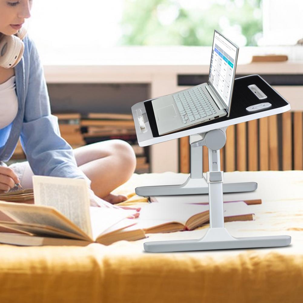 Laptop Bed Tray Table, Height Angle Adjustable Laptop Bed Stand, Portable Lap Desk with Foldable Legs, Foldable Lap Tablet Table