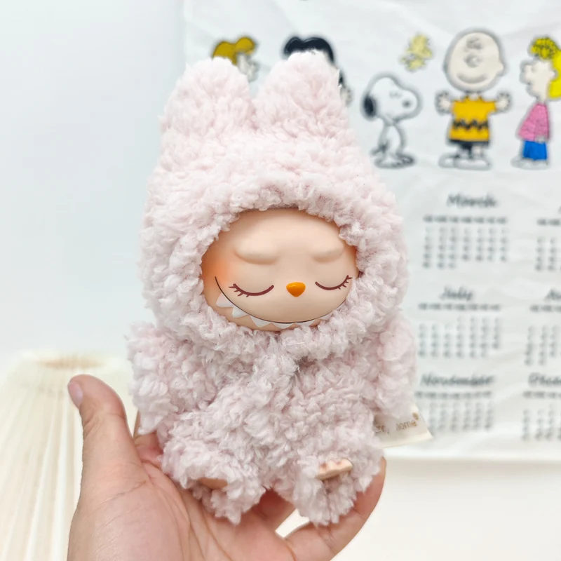 Nette Puppe Zubehör Kleidung Onesie Für 17 cm Labubu V1V2 Mini Puppen Kleidung Kinder Geschenk Taschen Für Puppen Haarigen Kaninchen body Set