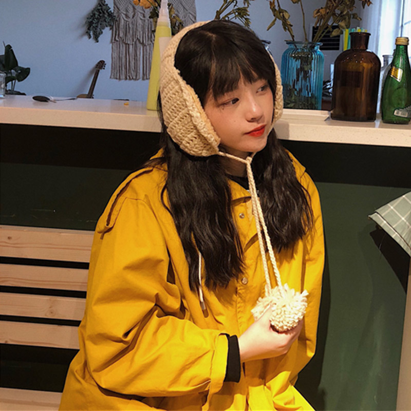 Neue handgemachte koreanische Stil Y2k Plüsch Ohrenschützer verdicken weiche warme JK gestrickte Earflap einfarbig winddicht Winter Ohr Abdeckung Mädchen