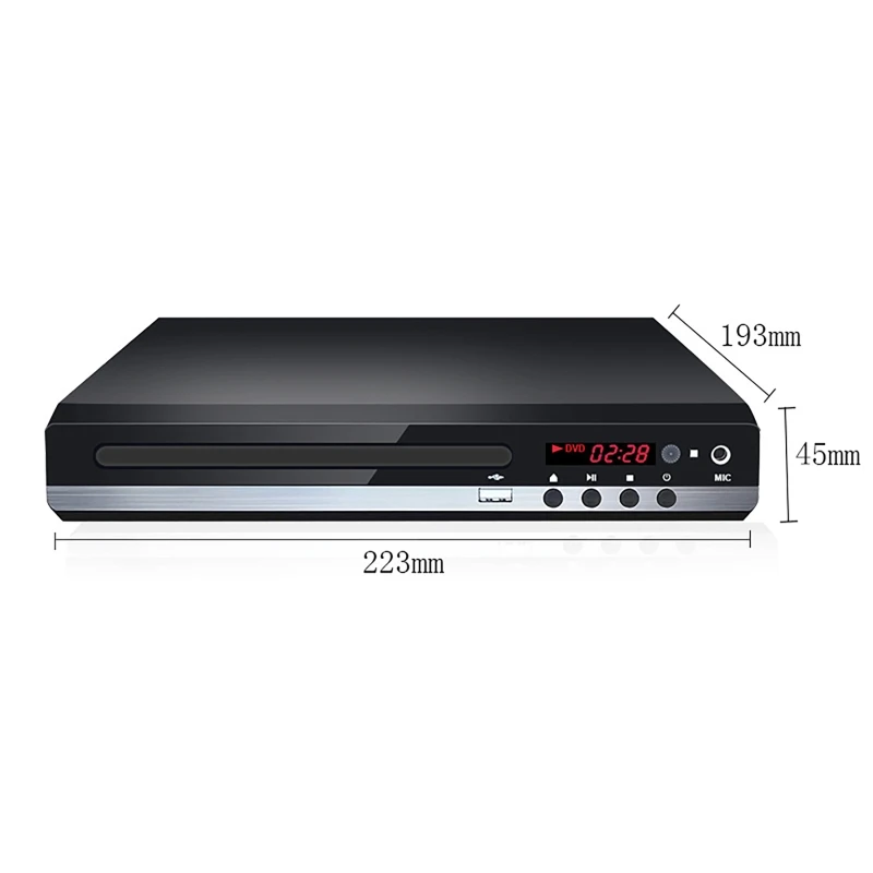 HDMI 1080P DVD Player High Defination Home DVD Player Box For TV All Region Free DVD CD Discs Player AV Output Built-in MIC Port