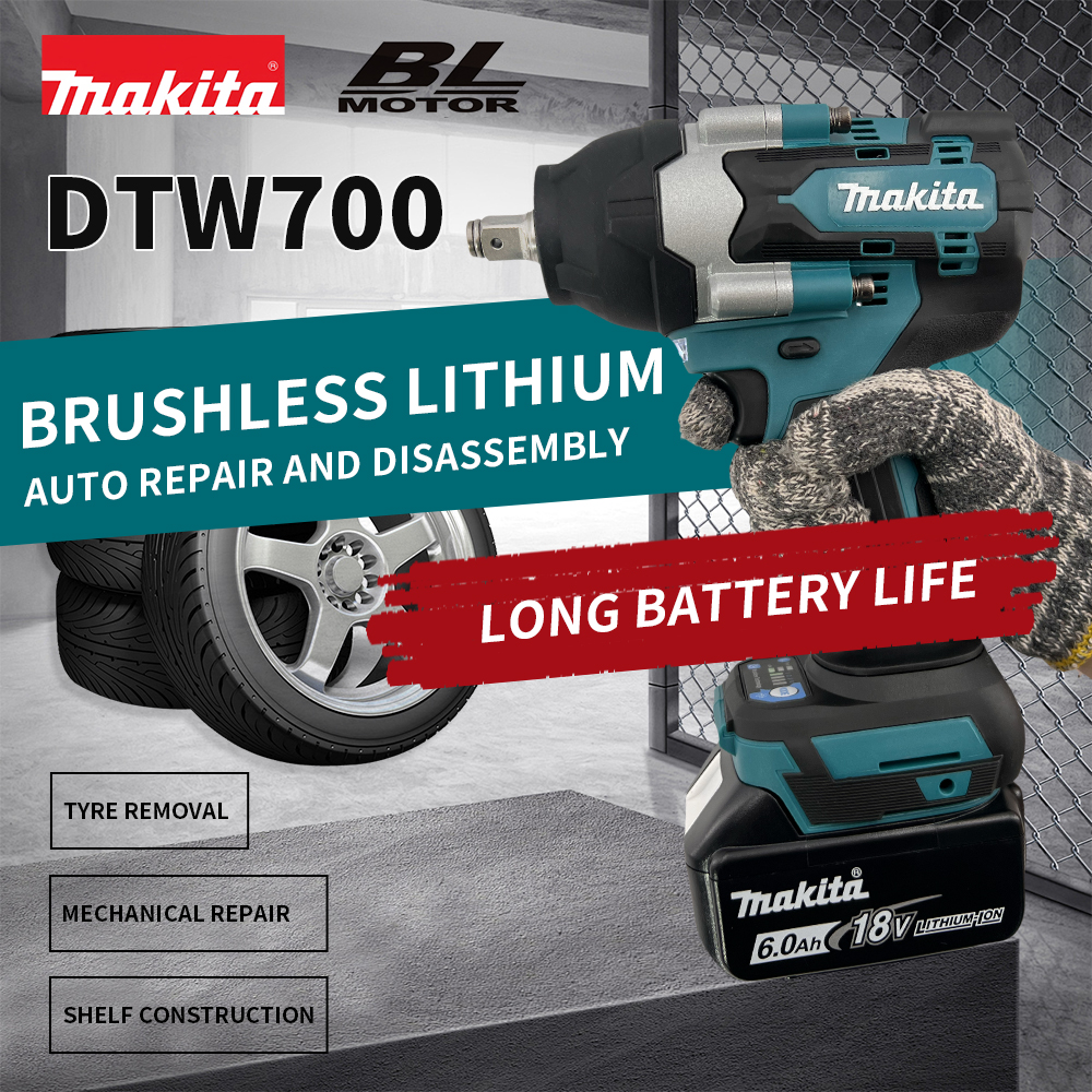 Makita DTW700 bezszczotkowy klucz elektryczny wysoki moment obrotowy 18V wiertarka akumulatorowa wkrętarka akumulatorowe narzędzia elektryczne klucz dynamometryczny