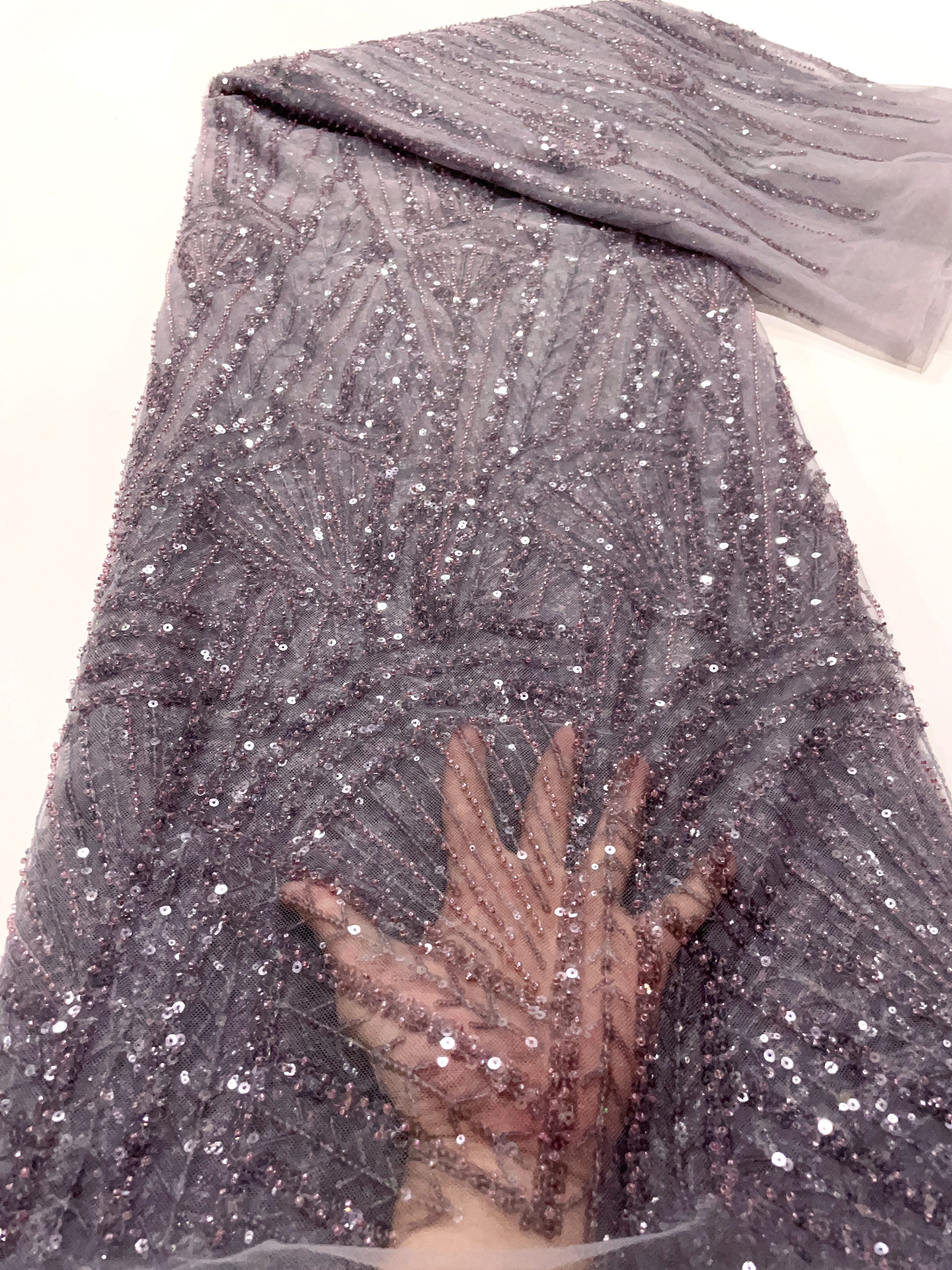 Tecido de renda africano 5 jardas mais recente tecido de renda nigeriana de alta qualidade tecido de rede bordado renda de malha 2024 renda de lantejoulas francesas