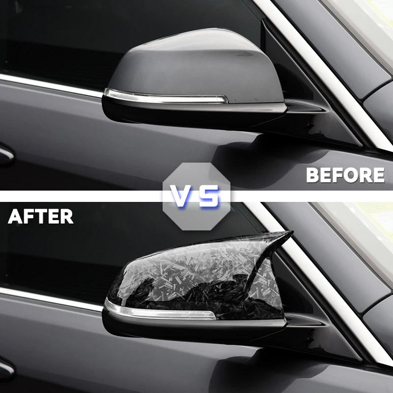 1 par de tampas de cobertura de espelho retrovisor lateral para BMW 1 2 3 4 séries F20 F30 F31 F32 F34 F36 E84 2014 -2019 ABS preto brilhante
