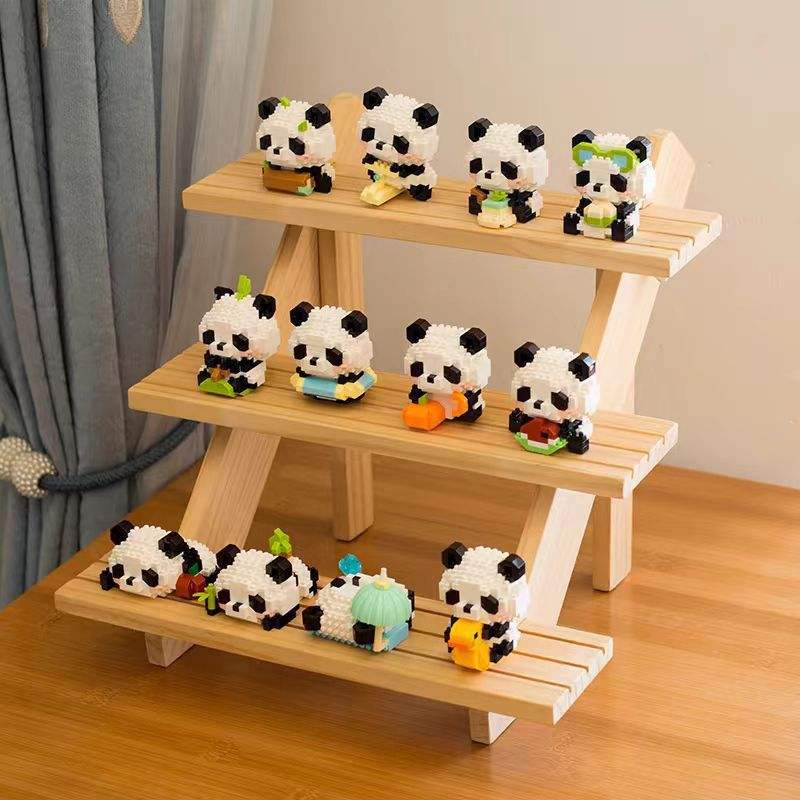 Ensemble de micro blocs de construction Panda, briques granulaires d'animaux au trésor national chinois, cadeau éducatif créatif pour enfants