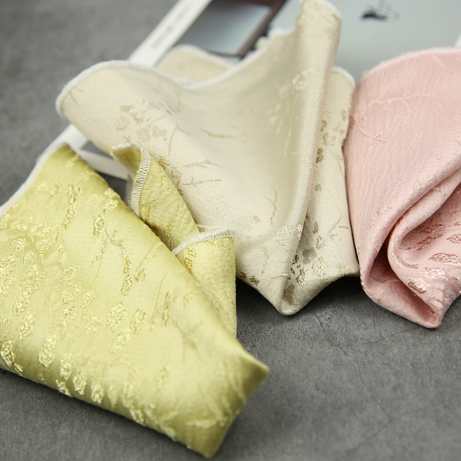 Black White Pocket Square Dark Flower Pattern Solid Color Handkerchief Men Suit Business Chest Scarf Polyester Wine Hanky Cravat