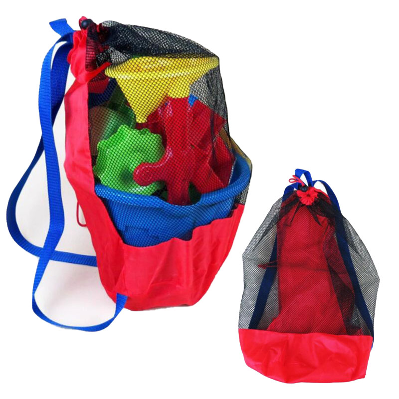 Sac de plage pliable et Portable en maille, sac de natation pour enfants, paniers de jouets de plage, sac de rangement, sacs imperméables pour natation en plein air