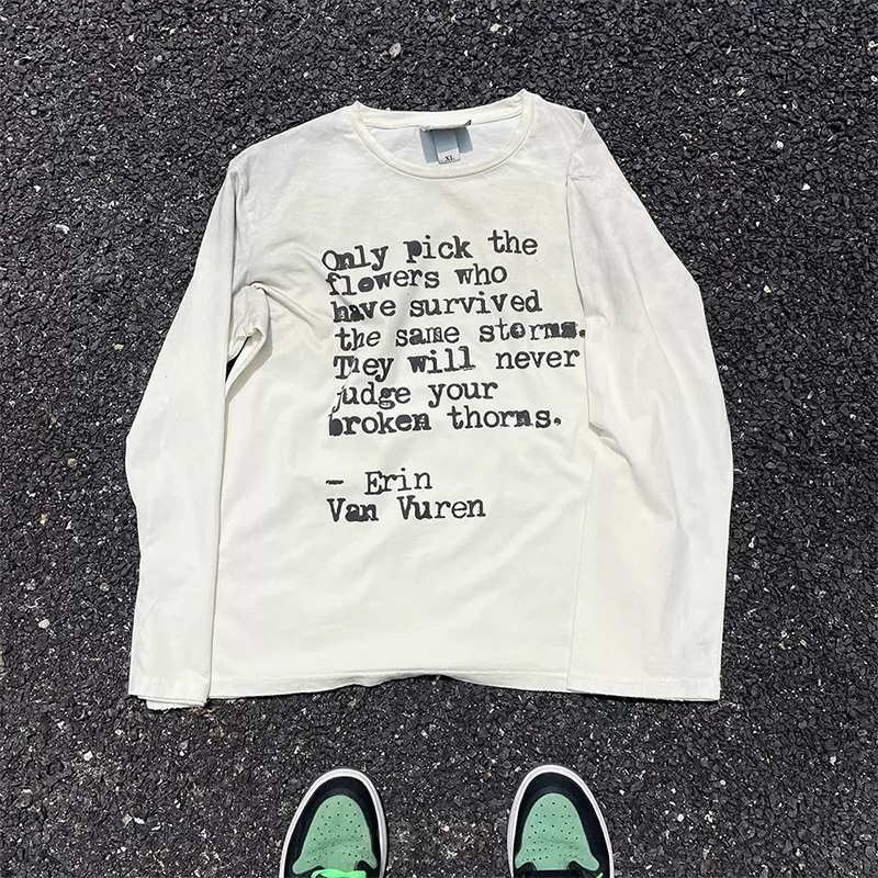 Мужской винтажный Топ с длинным рукавом, круглым вырезом и надписью