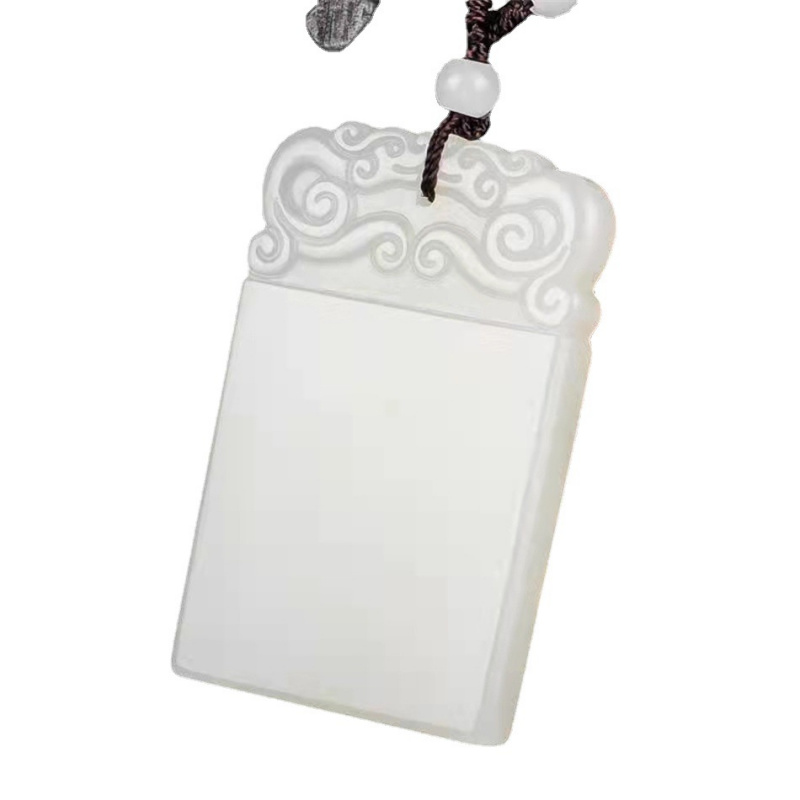 Afghan White Jade Peace Amulet Pendant for Men and Women, Sheep Fat White Peace Amulet Jade Pendant Wholesale