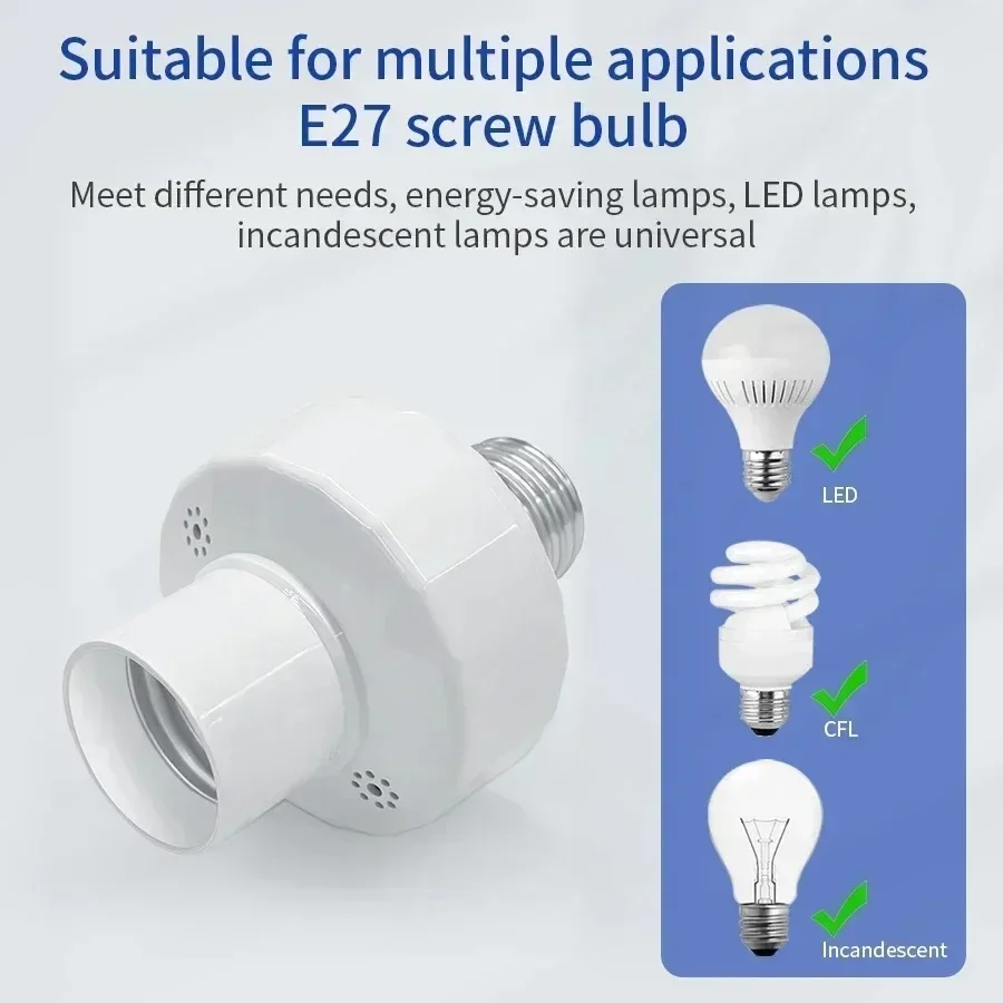 Interruptor temporizador inteligente sem fio rf 433mhz, suporte para lâmpada e27, base de lâmpada led ac85v ~ 220v, interruptor de luz, interruptores de temporizador de sala