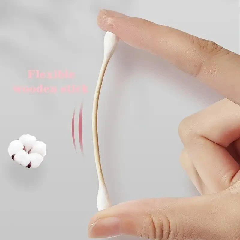 100 Stück einzeln verpackte Wattes täbchen runde Papiers tifte mit doppelter Spitze Wattes täbchen für die Ohren schönheits pflege